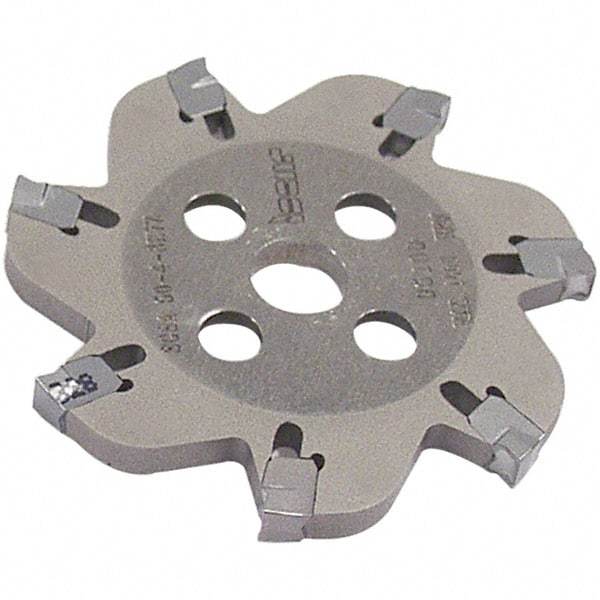Iscar - Arbor Hole Connection, 0.139" Cutting Width, 20mm Depth of Cut, 100mm Cutter Diam, 22mm Hole Diam, 12 Tooth Indexable Slotting Cutter - SGSA Toolholder, GSAN 3 Insert, Right Hand Cutting Direction - Apex Tool & Supply