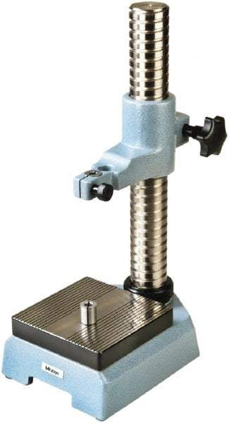 Mitutoyo - Cast Iron, Comparator Gage Stand - 464mm High, 150mm Base Length x 150mm Base Width x 64mm Base Height, Includes Holder - Apex Tool & Supply