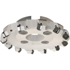 Iscar - 174.8mm Cut Diam, 50.8mm Arbor Hole, 7.15mm Max Depth of Cut, 45° Indexable Chamfer & Angle Face Mill - 10 Inserts, S845 SX.U 16.. Insert, Right Hand Cut, 10 Flutes, Through Coolant, Series Helido - Apex Tool & Supply