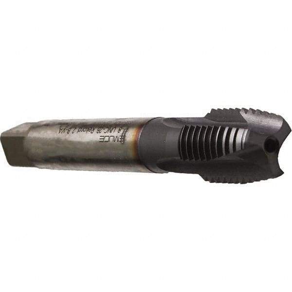 Emuge - 1-1/2 - 8 UNC, 4 Flute, TiCN Finish, Cobalt Spiral Point Tap - Plug Chamfer, Right Hand Thread, 7-7/8" OAL, 1.654" Thread Length, 1.233" Shank Diam, 2B Class of Fit, Series Rekord B - Exact Industrial Supply