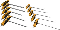 Wiha - 10 Piece T-Handle Ball End Hex Key Set - Hex Range 5/32 to 3/8", Chrome Vanadium Molybdenum - Apex Tool & Supply