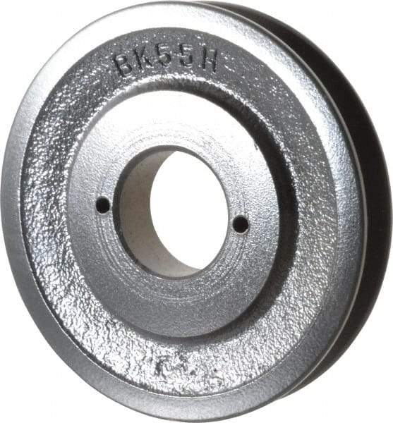Browning - 1 Groove, 3/8 to 1-1/2 Bore Diam, 5-1/4" Outside Diam, QD Bushed V Belt Sheave - 4.5 A Diam Belt Pitch - Apex Tool & Supply