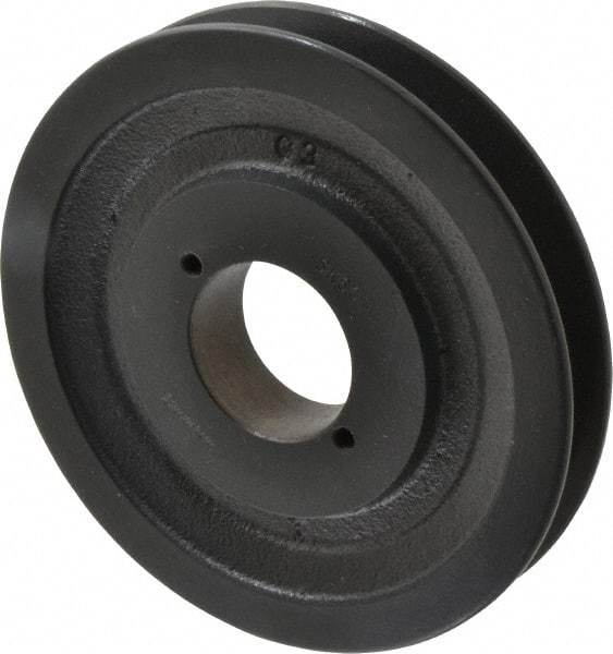Browning - 1 Groove, 3/8 to 1-1/2 Bore Diam, 5-3/4" Outside Diam, QD Bushed V Belt Sheave - 5.0 A Diam Belt Pitch - Apex Tool & Supply