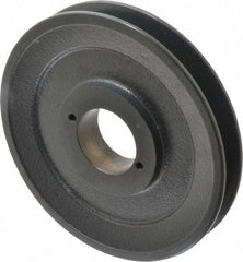Browning - 1 Groove, 3/8 to 1-1/2 Bore Diam, 6-1/4" Outside Diam, QD Bushed V Belt Sheave - 5.5 A Diam Belt Pitch - Apex Tool & Supply