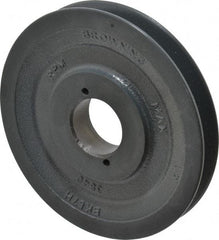 Browning - 1 Groove, 3/8 to 1-1/2 Bore Diam, 6.45" Outside Diam, QD Bushed V Belt Sheave - 5.7 A Diam Belt Pitch - Apex Tool & Supply