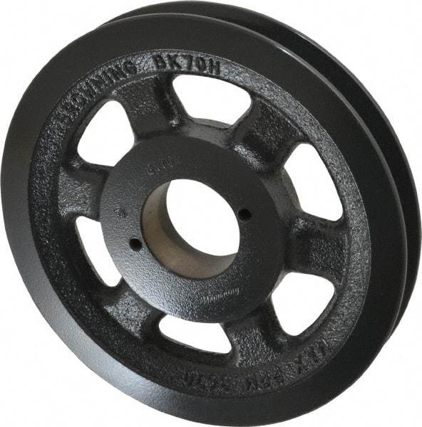 Browning - 1 Groove, 3/8 to 1-1/2 Bore Diam, 6-3/4" Outside Diam, QD Bushed V Belt Sheave - 6.0 A Diam Belt Pitch - Apex Tool & Supply