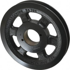 Browning - 1 Groove, 3/8 to 1-1/2 Bore Diam, 6-3/4" Outside Diam, QD Bushed V Belt Sheave - 6.0 A Diam Belt Pitch - Apex Tool & Supply