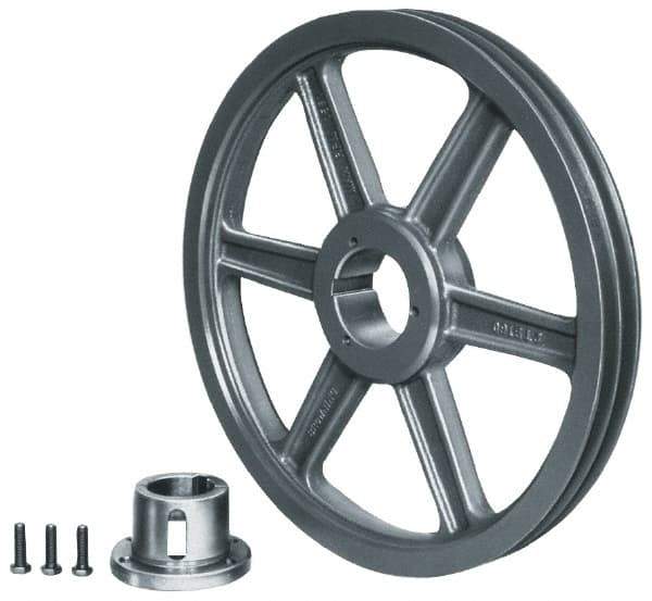 Browning - 2 Groove, 3/8 to 1-1/2 Bore Diam, 12-3/4" Outside Diam, QD Bushed V Belt Sheave - 12.0 A Diam Belt Pitch - Apex Tool & Supply