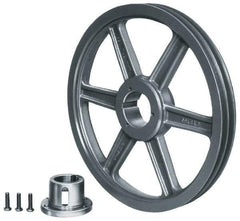 Browning - 2 Groove, 3/8 to 1-1/2 Bore Diam, 5.95" Outside Diam, QD Bushed V Belt Sheave - 5.2 A Diam Belt Pitch - Apex Tool & Supply