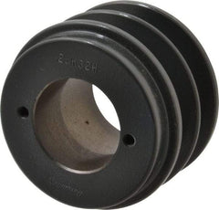 Browning - 2 Groove, 3/8 to 1-1/2 Bore Diam, 3.35" Outside Diam, QD Bushed V Belt Sheave - 2.6 A Diam Belt Pitch - Apex Tool & Supply