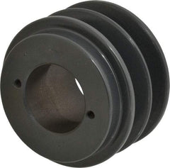 Browning - 2 Groove, 3/8 to 1-1/2 Bore Diam, 3.55" Outside Diam, QD Bushed V Belt Sheave - 2.8 A Diam Belt Pitch - Apex Tool & Supply