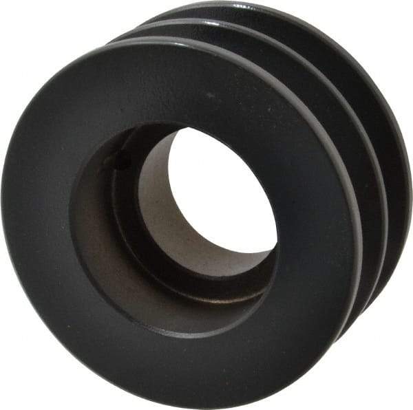 Browning - 2 Groove, 3/8 to 1-1/2 Bore Diam, 3-3/4" Outside Diam, QD Bushed V Belt Sheave - 3.0 A Diam Belt Pitch - Apex Tool & Supply