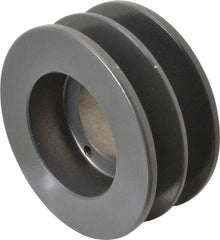 Browning - 2 Groove, 3/8 to 1-1/2 Bore Diam, 3.95" Outside Diam, QD Bushed V Belt Sheave - 3.2 A Diam Belt Pitch - Apex Tool & Supply