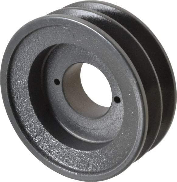 Browning - 2 Groove, 3/8 to 1-1/2 Bore Diam, 4-3/4" Outside Diam, QD Bushed V Belt Sheave - 4.0 A Diam Belt Pitch - Apex Tool & Supply