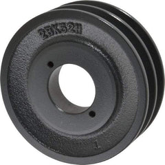 Browning - 2 Groove, 3/8 to 1-1/2 Bore Diam, 4.95" Outside Diam, QD Bushed V Belt Sheave - 4.2 A Diam Belt Pitch - Apex Tool & Supply