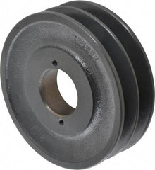 Browning - 2 Groove, 3/8 to 1-1/2 Bore Diam, 5-1/4" Outside Diam, QD Bushed V Belt Sheave - 4.5 A Diam Belt Pitch - Apex Tool & Supply