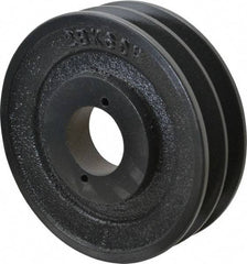 Browning - 2 Groove, 3/8 to 1-1/2 Bore Diam, 5-3/4" Outside Diam, QD Bushed V Belt Sheave - 5.0 A Diam Belt Pitch - Apex Tool & Supply