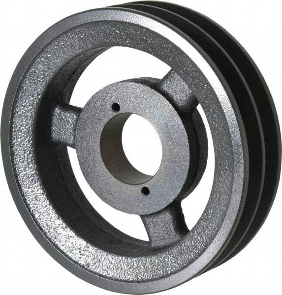 Browning - 2 Groove, 3/8 to 1-1/2 Bore Diam, 6.45" Outside Diam, QD Bushed V Belt Sheave - 5.7 A Diam Belt Pitch - Apex Tool & Supply