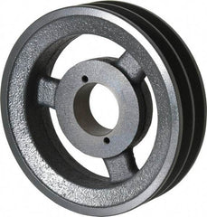 Browning - 2 Groove, 3/8 to 1-1/2 Bore Diam, 6.45" Outside Diam, QD Bushed V Belt Sheave - 5.7 A Diam Belt Pitch - Apex Tool & Supply