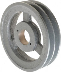 Browning - 2 Groove, 3/8 to 1-1/2 Bore Diam, 6-3/4" Outside Diam, QD Bushed V Belt Sheave - 6.0 A Diam Belt Pitch - Apex Tool & Supply