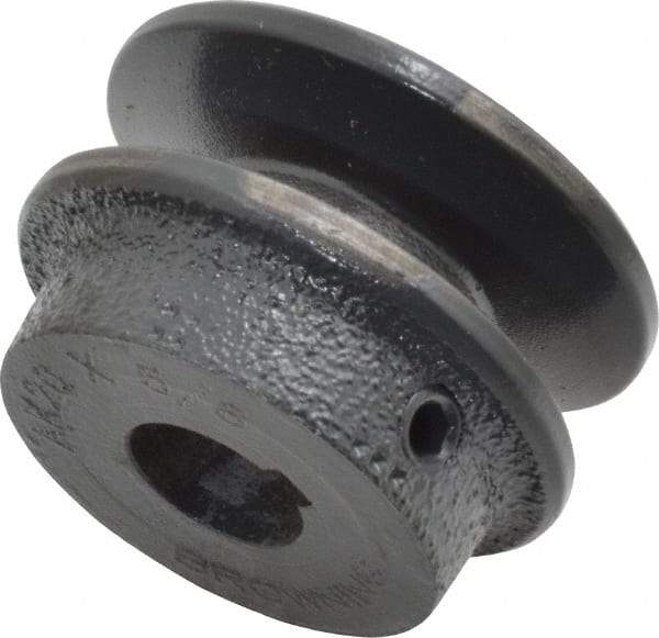 Browning - 5/8" Bore, 15/16 Long, 2" Outside Diam, Finished Bore Single Groove V Belt Sheave - 21/32" Wide, 1.46" Pitch Diam of 3L Belt, 1.8" Pitch Diam of 4L Belt - Apex Tool & Supply
