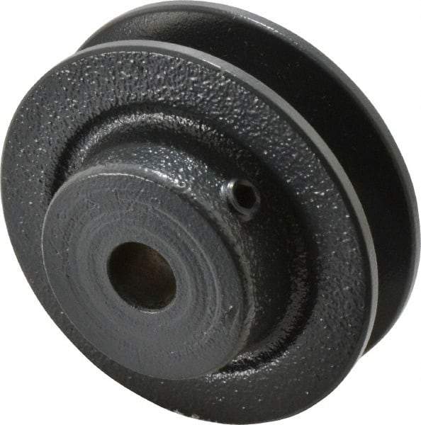 Browning - 1/2" Bore, 15/16 Long, 2.8" Outside Diam, Finished Bore Single Groove V Belt Sheave - 21/32" Wide, 2.26" Pitch Diam of 3L Belt, 2.6" Pitch Diam of 4L Belt - Apex Tool & Supply