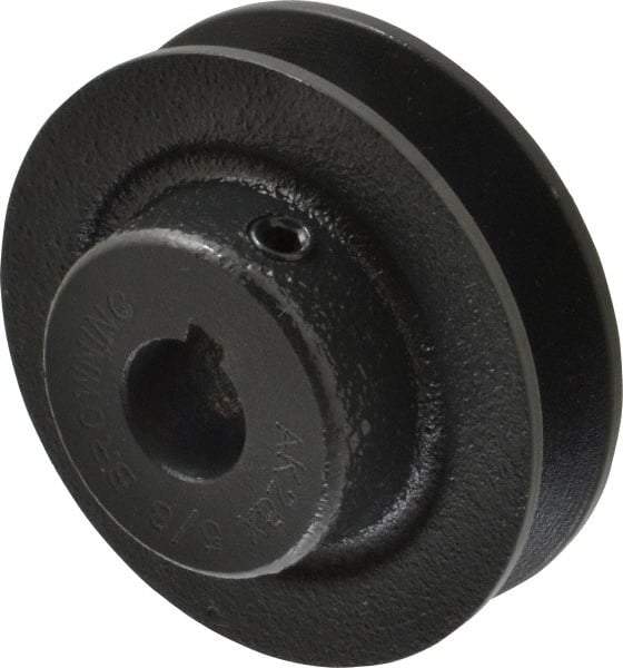Browning - 5/8" Bore, 15/16 Long, 2.8" Outside Diam, Finished Bore Single Groove V Belt Sheave - 21/32" Wide, 2.26" Pitch Diam of 3L Belt, 2.6" Pitch Diam of 4L Belt - Apex Tool & Supply