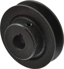 Browning - 5/8" Bore, 15/16 Long, 2.8" Outside Diam, Finished Bore Single Groove V Belt Sheave - 21/32" Wide, 2.26" Pitch Diam of 3L Belt, 2.6" Pitch Diam of 4L Belt - Apex Tool & Supply
