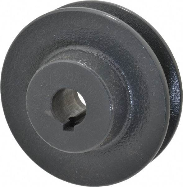 Browning - 5/8" Bore, 15/16 Long, 3.05" Outside Diam, Finished Bore Single Groove V Belt Sheave - 21/32" Wide, 2.46" Pitch Diam of 3L Belt, 2.8" Pitch Diam of 4L Belt - Apex Tool & Supply