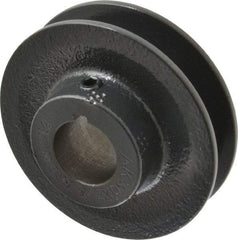 Browning - 7/8" Bore, 15/16 Long, 3.05" Outside Diam, Finished Bore Single Groove V Belt Sheave - 21/32" Wide, 2.46" Pitch Diam of 3L Belt, 2.8" Pitch Diam of 4L Belt - Apex Tool & Supply