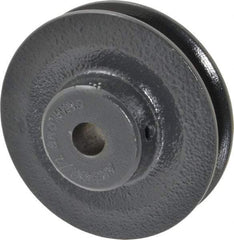 Browning - 1/2" Bore, 15/16 Long, 3.45" Outside Diam, Finished Bore Single Groove V Belt Sheave - 21/32" Wide, 2.86" Pitch Diam of 3L Belt, 3.2" Pitch Diam of 4L Belt - Apex Tool & Supply