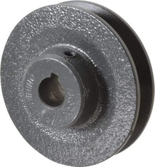Browning - 5/8" Bore, 15/16 Long, 3.45" Outside Diam, Finished Bore Single Groove V Belt Sheave - 21/32" Wide, 2.86" Pitch Diam of 3L Belt, 3.2" Pitch Diam of 4L Belt - Apex Tool & Supply