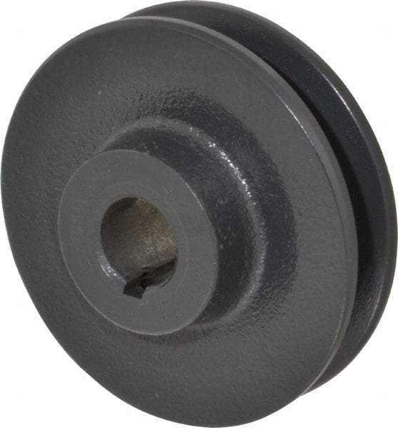 Browning - 3/4" Bore, 15/16 Long, 3.45" Outside Diam, Finished Bore Single Groove V Belt Sheave - 21/32" Wide, 2.86" Pitch Diam of 3L Belt, 3.2" Pitch Diam of 4L Belt - Apex Tool & Supply