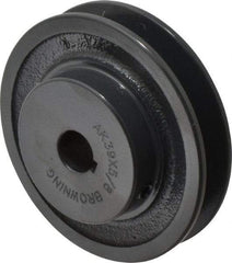Browning - 5/8" Bore, 1-5/32 Long, 3-3/4" Outside Diam, Finished Bore Single Groove V Belt Sheave - 3/4" Wide, 3.16" Pitch Diam of 3L Belt, 3-1/2" Pitch Diam of 4L Belt - Apex Tool & Supply