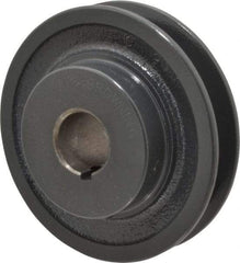 Browning - 7/8" Bore, 1-5/32 Long, 3-3/4" Outside Diam, Finished Bore Single Groove V Belt Sheave - 3/4" Wide, 3.16" Pitch Diam of 3L Belt, 3-1/2" Pitch Diam of 4L Belt - Apex Tool & Supply
