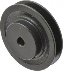 Browning - 1/2" Bore, 1-5/32 Long, 3.95" Outside Diam, Finished Bore Single Groove V Belt Sheave - 3/4" Wide, 3.36" Pitch Diam of 3L Belt, 3.7" Pitch Diam of 4L Belt - Apex Tool & Supply
