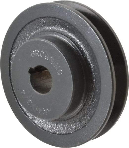 Browning - 3/4" Bore, 1-5/32 Long, 3.95" Outside Diam, Finished Bore Single Groove V Belt Sheave - 3/4" Wide, 3.36" Pitch Diam of 3L Belt, 3.7" Pitch Diam of 4L Belt - Apex Tool & Supply