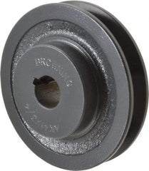Browning - 3/4" Bore, 1-5/32 Long, 3.95" Outside Diam, Finished Bore Single Groove V Belt Sheave - 3/4" Wide, 3.36" Pitch Diam of 3L Belt, 3.7" Pitch Diam of 4L Belt - Apex Tool & Supply