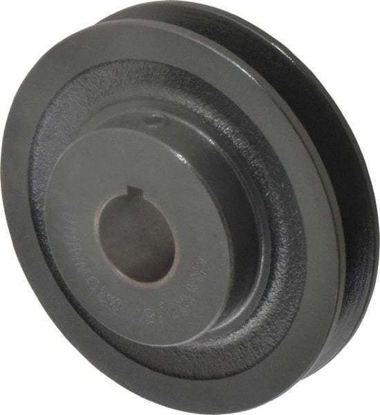 Browning - 7/8" Bore, 1-5/32 Long, 3.95" Outside Diam, Finished Bore Single Groove V Belt Sheave - 3/4" Wide, 3.36" Pitch Diam of 3L Belt, 3.7" Pitch Diam of 4L Belt - Apex Tool & Supply