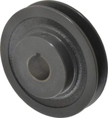 Browning - 7/8" Bore, 1-5/32 Long, 3.95" Outside Diam, Finished Bore Single Groove V Belt Sheave - 3/4" Wide, 3.36" Pitch Diam of 3L Belt, 3.7" Pitch Diam of 4L Belt - Apex Tool & Supply