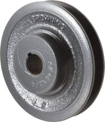 Browning - 3/4" Bore, 1-5/32 Long, 4.45" Outside Diam, Finished Bore Single Groove V Belt Sheave - 3/4" Wide, 3.86" Pitch Diam of 3L Belt, 4.2" Pitch Diam of 4L Belt - Apex Tool & Supply