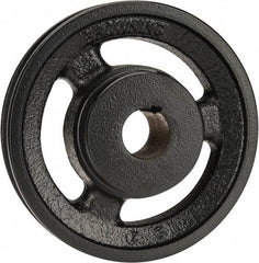 Browning - 7/8" Bore, 1-5/32 Long, 4-3/4" Outside Diam, Finished Bore Single Groove V Belt Sheave - 3/4" Wide, 4.16" Pitch Diam of 3L Belt, 4-1/2" Pitch Diam of 4L Belt - Apex Tool & Supply
