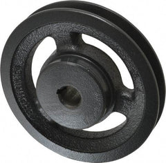 Browning - 5/8" Bore, 1-5/32 Long, 4.95" Outside Diam, Finished Bore Single Groove V Belt Sheave - 3/4" Wide, 4.36" Pitch Diam of 3L Belt, 4.7" Pitch Diam of 4L Belt - Apex Tool & Supply
