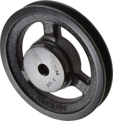 Browning - 1/2" Bore, 1-5/32 Long, 5.45" Outside Diam, Finished Bore Single Groove V Belt Sheave - 3/4" Wide, 4.86" Pitch Diam of 3L Belt, 5.2" Pitch Diam of 4L Belt - Apex Tool & Supply