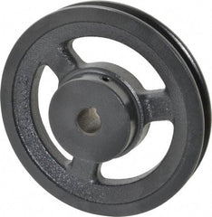 Browning - 5/8" Bore, 1-5/32 Long, 5.45" Outside Diam, Finished Bore Single Groove V Belt Sheave - 3/4" Wide, 4.86" Pitch Diam of 3L Belt, 5.2" Pitch Diam of 4L Belt - Apex Tool & Supply