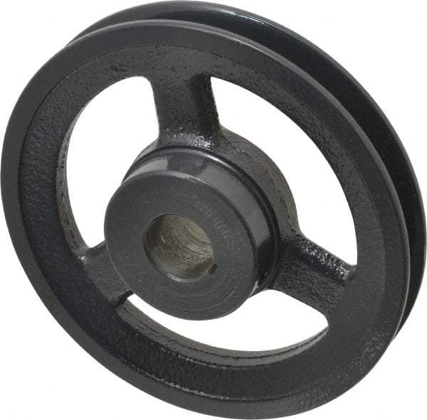 Browning - 7/8" Bore, 1-5/32 Long, 5.45" Outside Diam, Finished Bore Single Groove V Belt Sheave - 3/4" Wide, 4.86" Pitch Diam of 3L Belt, 5.2" Pitch Diam of 4L Belt - Apex Tool & Supply
