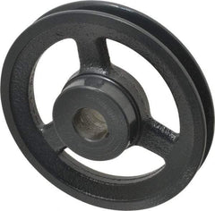 Browning - 7/8" Bore, 1-5/32 Long, 5.45" Outside Diam, Finished Bore Single Groove V Belt Sheave - 3/4" Wide, 4.86" Pitch Diam of 3L Belt, 5.2" Pitch Diam of 4L Belt - Apex Tool & Supply
