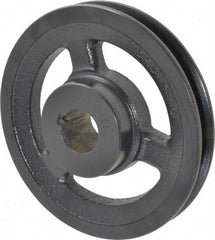 Browning - 1" Bore, 1-5/32 Long, 5.45" Outside Diam, Finished Bore Single Groove V Belt Sheave - 3/4" Wide, 4.86" Pitch Diam of 3L Belt, 5.2" Pitch Diam of 4L Belt - Apex Tool & Supply