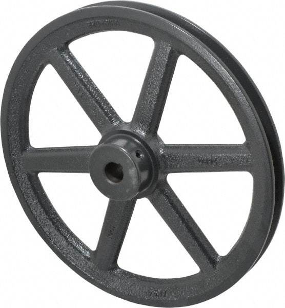 Browning - 5/8" Bore, 1-15/32 Long, 9-1/4" Outside Diam, Finished Bore Single Groove V Belt Sheave - 3/4" Wide, 8.66" Pitch Diam of 3L Belt, 9" Pitch Diam of 4L Belt - Apex Tool & Supply