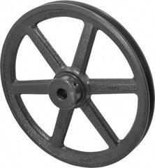 Browning - 5/8" Bore, 1-15/32 Long, 9-1/4" Outside Diam, Finished Bore Single Groove V Belt Sheave - 3/4" Wide, 8.66" Pitch Diam of 3L Belt, 9" Pitch Diam of 4L Belt - Apex Tool & Supply